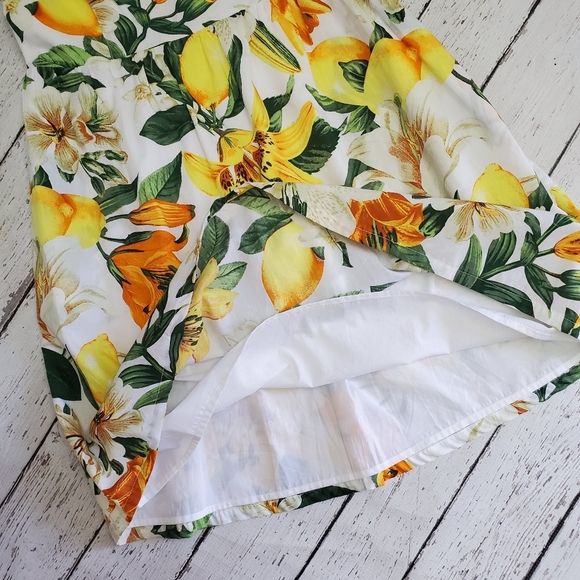 Cotton sundress lemon floral print Medium - Picture 5 of 8